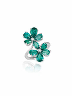 For You Ring diamonds & emeralds 829925-1002